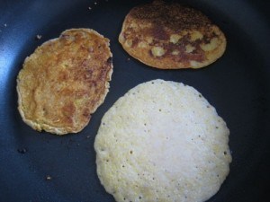 corn pancakes cooking