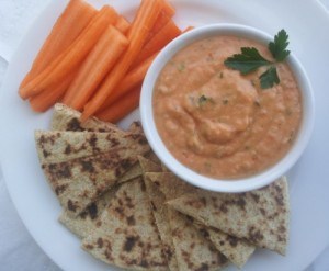spicy red pepper white bean dip