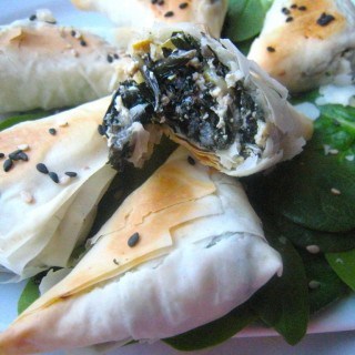 Spicy Swiss Chard and Tofu ‘Feta’ Triangles