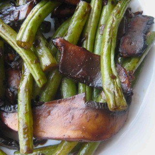 Green Bean and Portobello Stir Fry with Soy Mustard Glaze