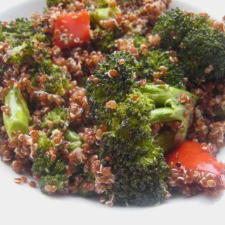 Red Quinoa and Roasted Broccoli Salad