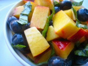 Nectarine Blueberry Basil Fruit Salad