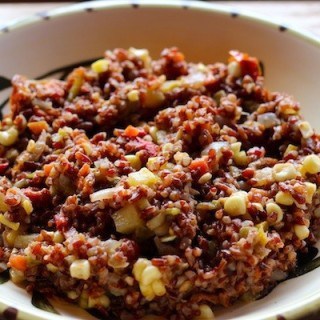 Red Rice with Green Chiles and Corn (Tuscany Meets New Mexico)
