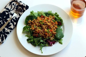 millet squash salad with scallion dressing