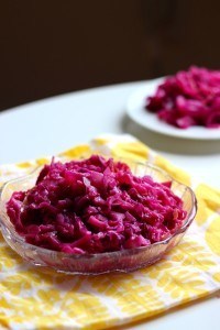 braised red cabbage with apples