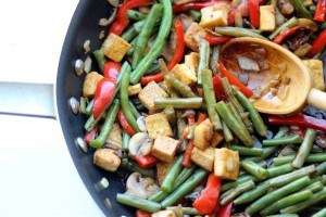 Sweet and Sour Green Bean Tofu Stir Fry