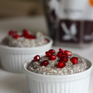 Coconut Chia Pudding with Pomegranate Seeds