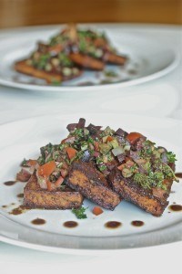 balsamic roasted tofu olive relish