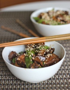 Stir Fried Eggplant With Snow Peas
