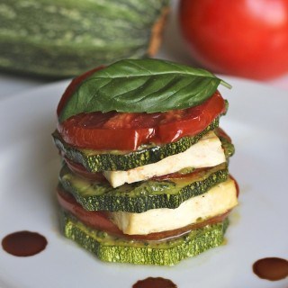 Roasted Vegetable Caprese Stack
