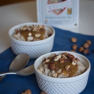 Steel Cut Oatmeal with Stewed Plums and Hazelnuts