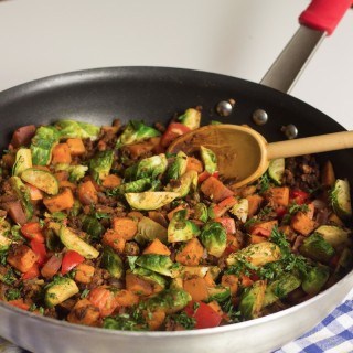 Sweet Potato Hash with Brussel Sprouts