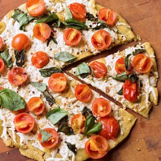 Tomato Basil Socca Pizza